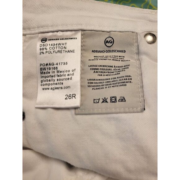 Adriano Goldschmied The Prima White Cigarette Leg Jeans Women 26 Regular Skinny - Picture 7 of 10